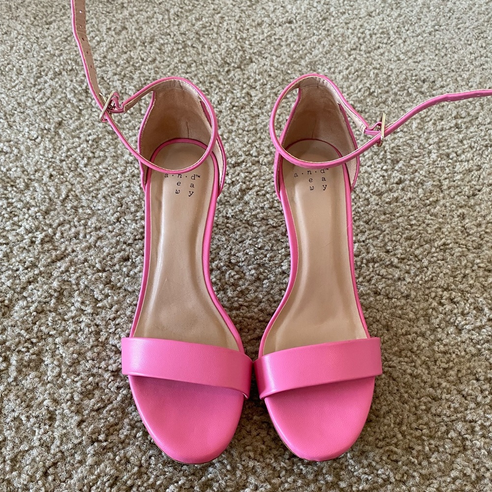 Hot pink skinny heel sandal